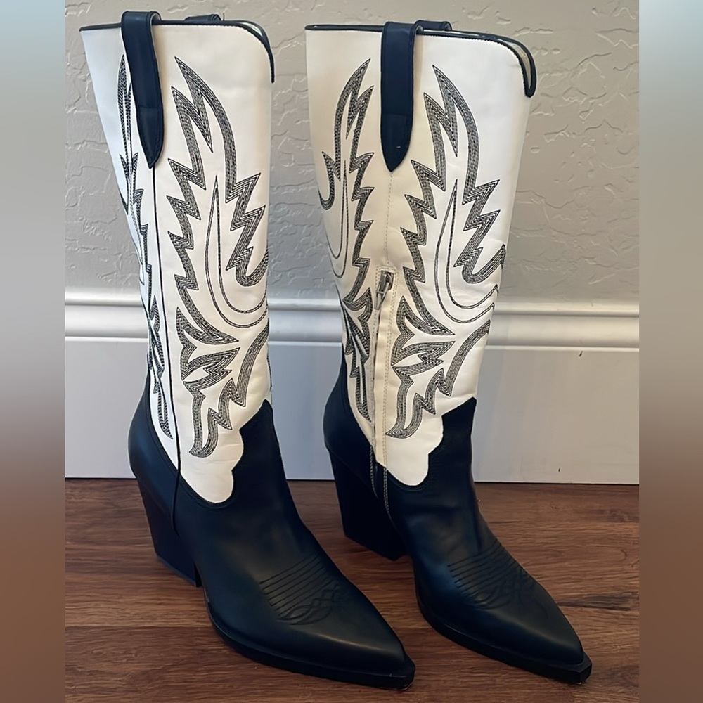 New Dolce Vita Blanch Cowgirl Boots Size 10 - Picture 2 of 6